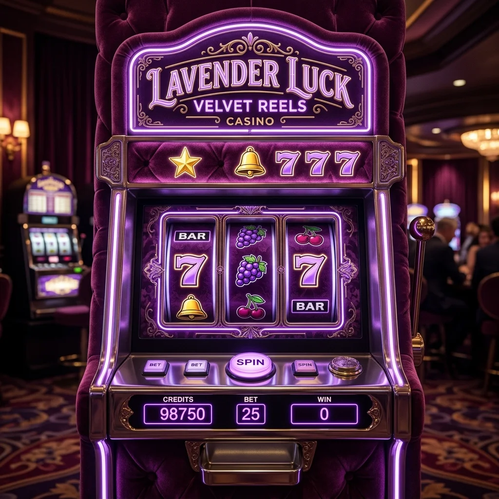 Produk MicroGaming dengan aksen neon lavender