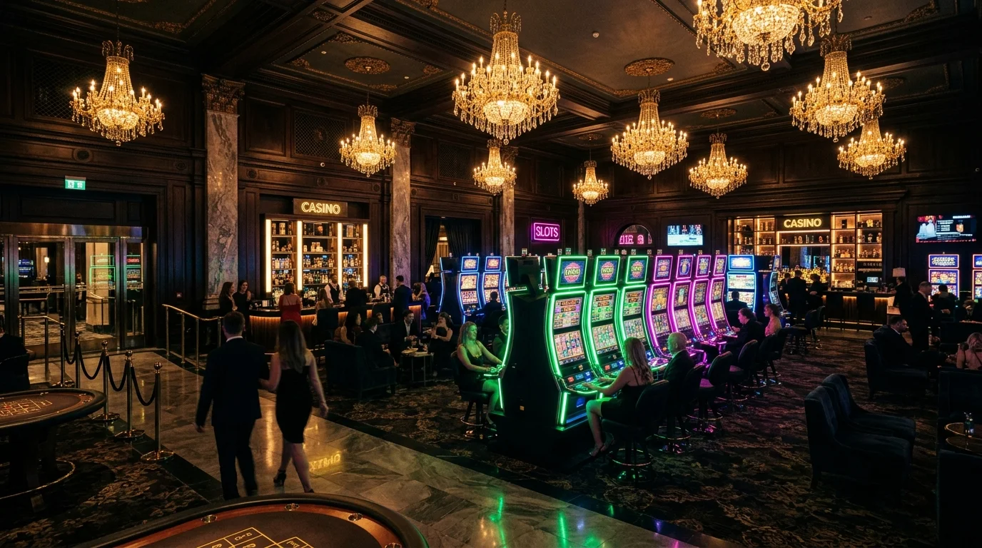Lobby kasino mewah MBAH189 dengan slot online modern