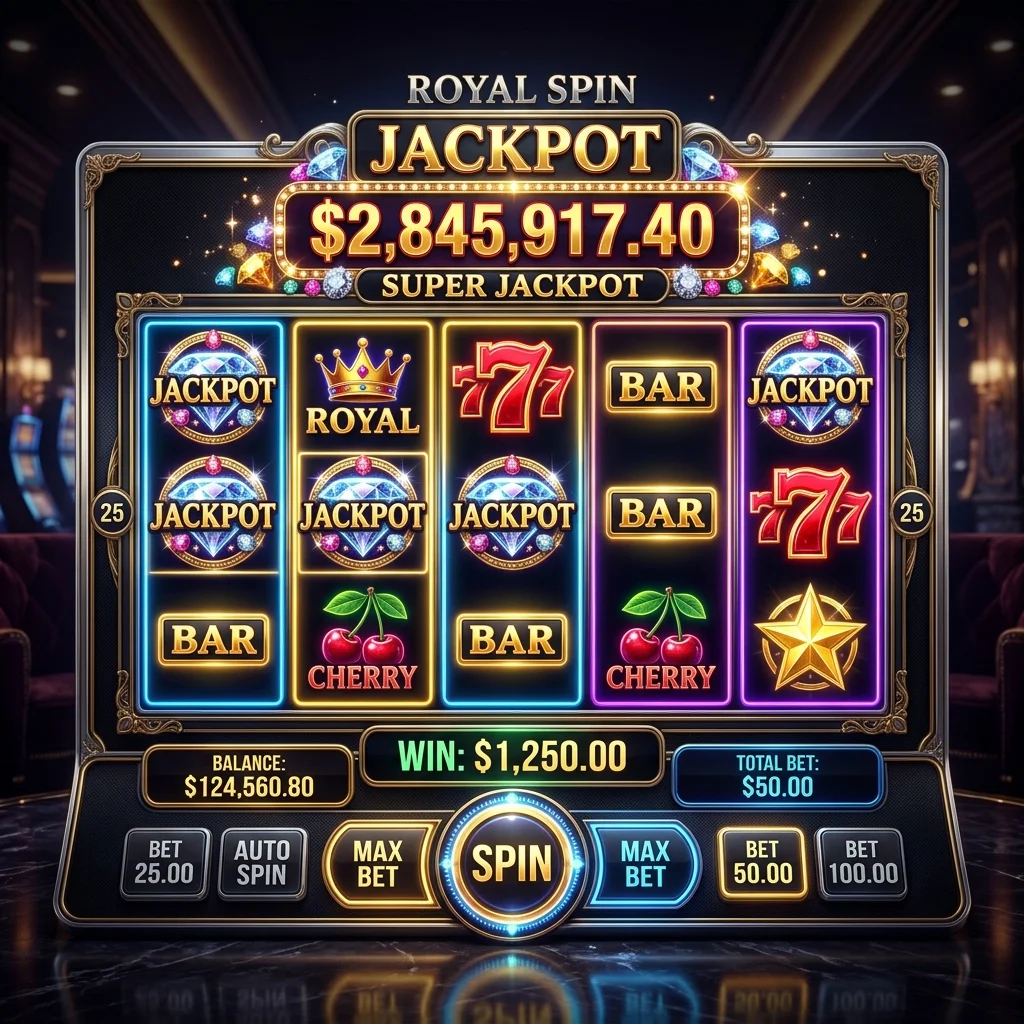Mesin slot online mewah dengan gulungan bercahaya