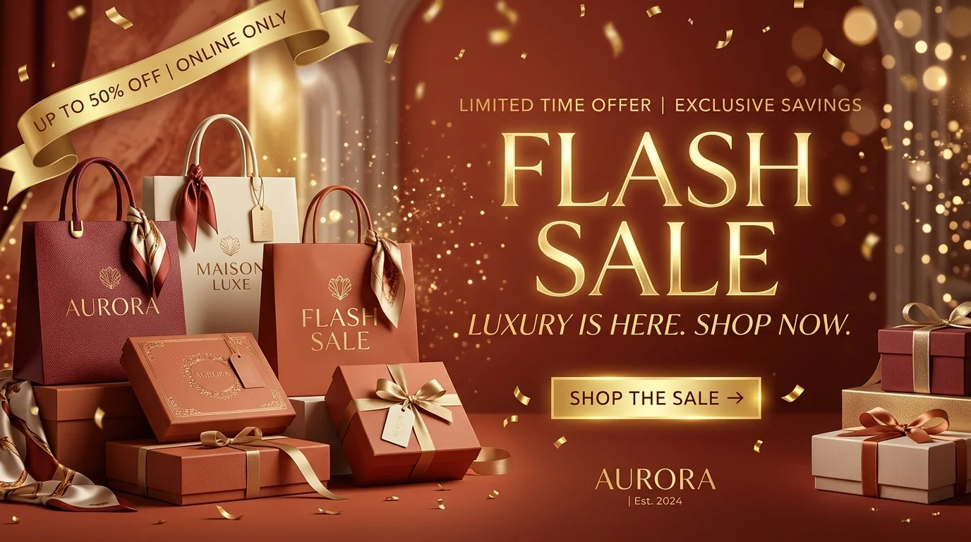 Banner flash sale sabana88 dengan tema toko online mewah