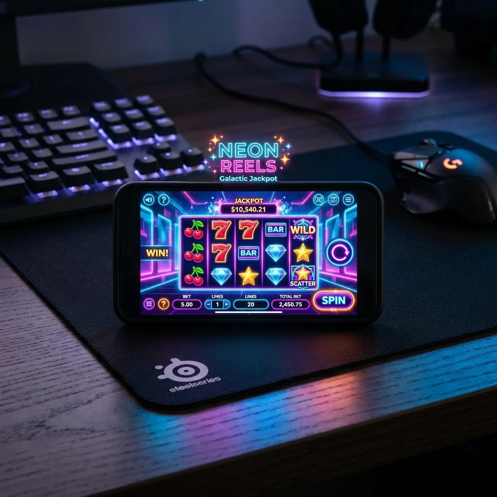 Smartphone menampilkan game slot online