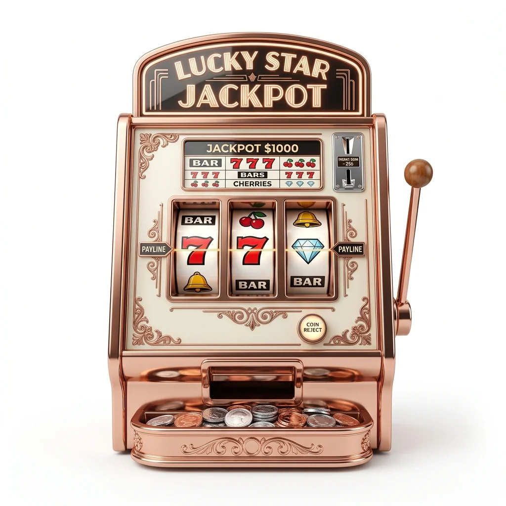 Produk Slot88 berupa mesin slot klasik dengan aksen rose gold