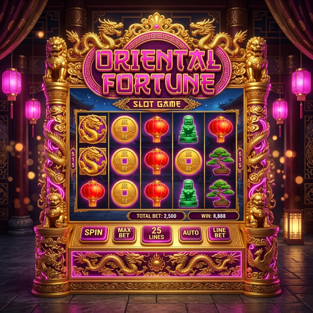 Produk Jili Games bertema oriental dengan ornamen emas