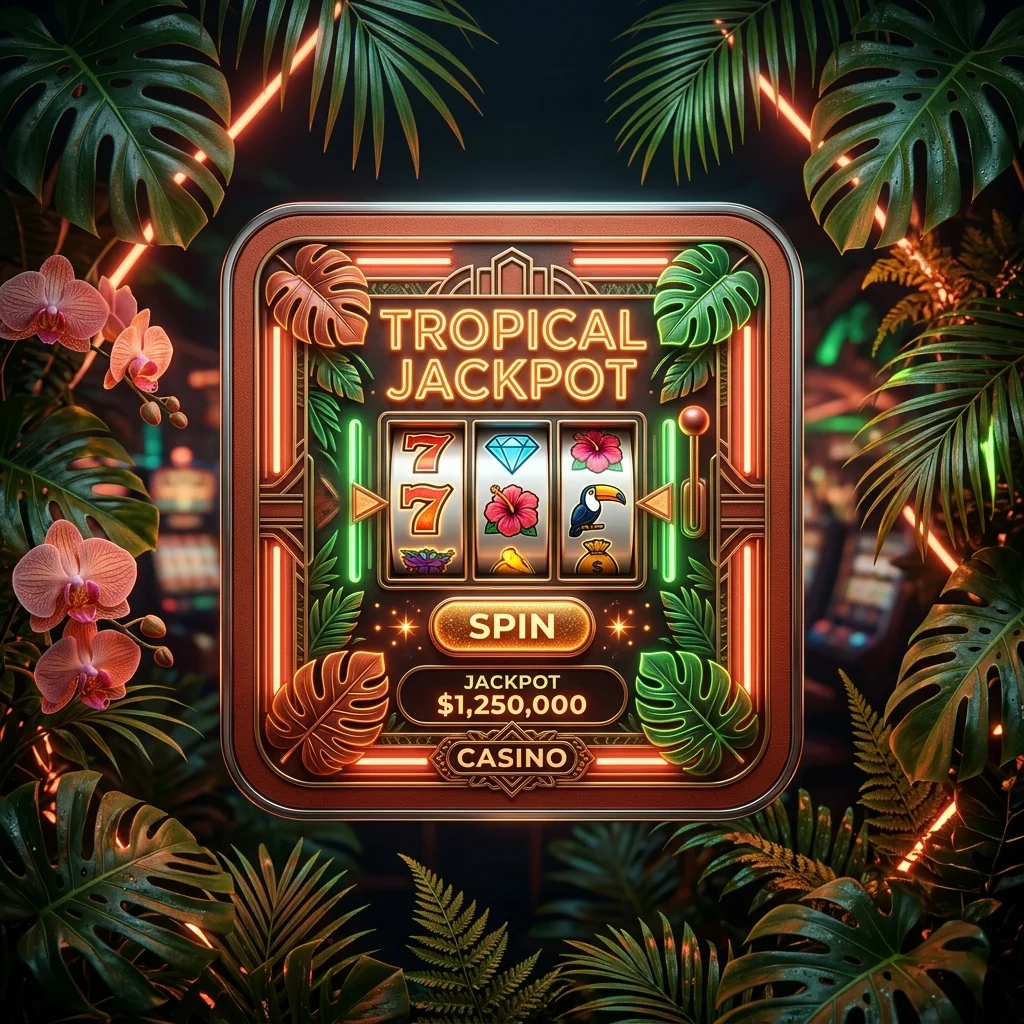 Kartu produk CQ9 Gaming dengan daun tropis dan lampu terracotta