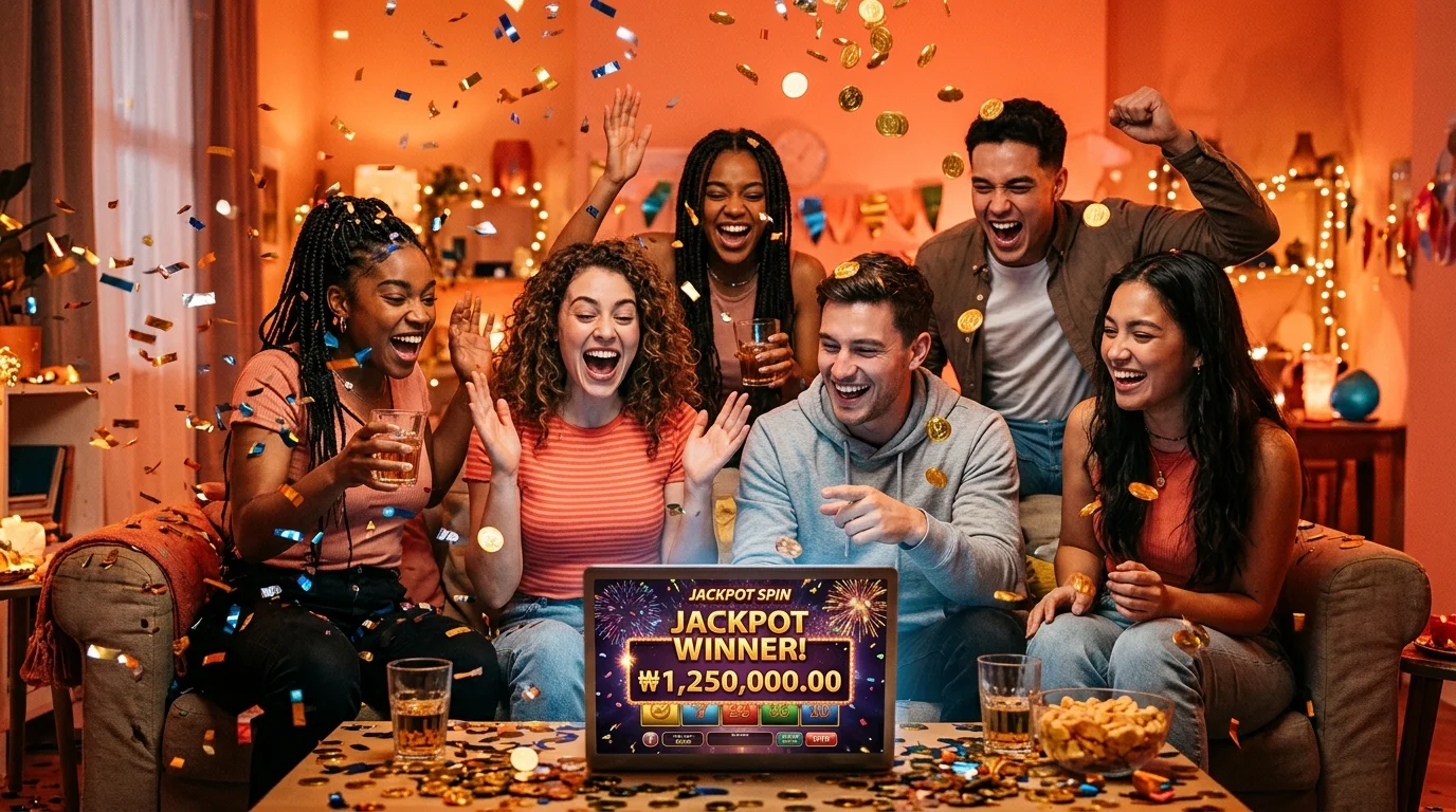 Perayaan kemenangan jackpot member arjuna189
