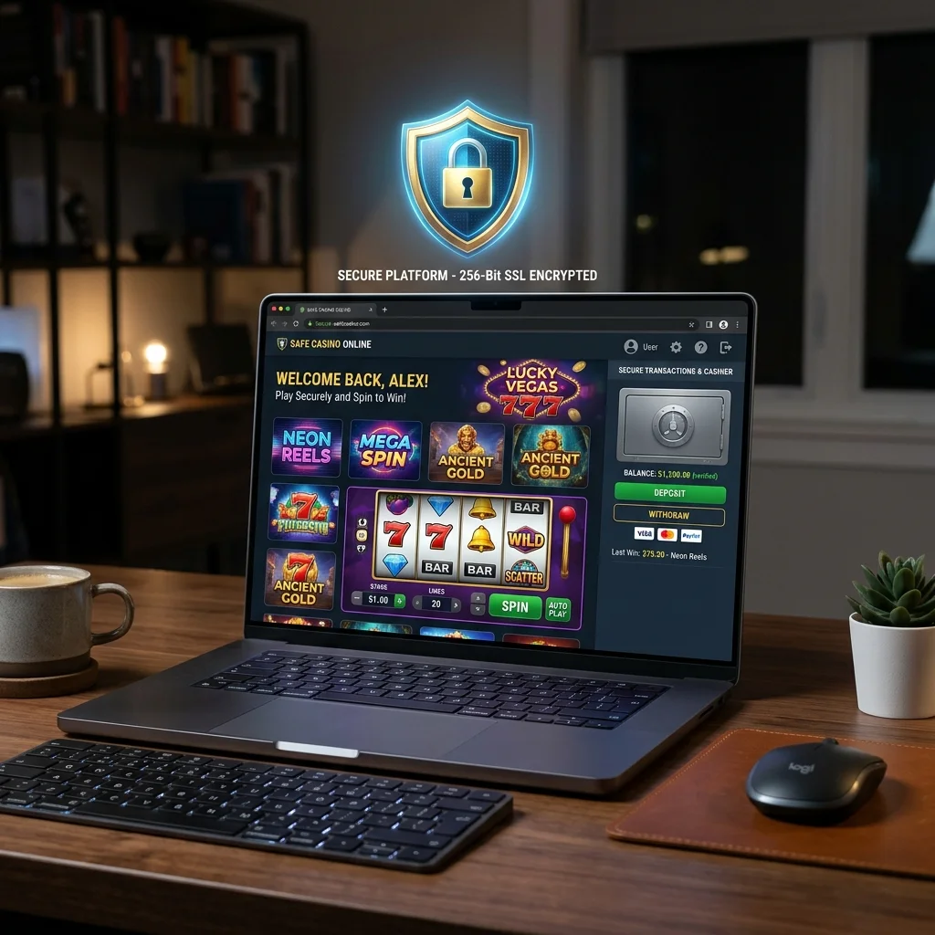 Platform permainan slot online yang aman di layar laptop