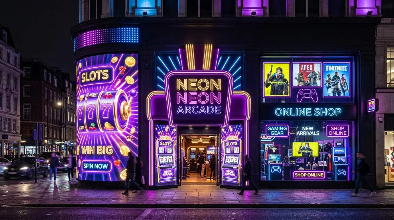 Etalase flash sale toko game taring78 bernuansa neon ungu