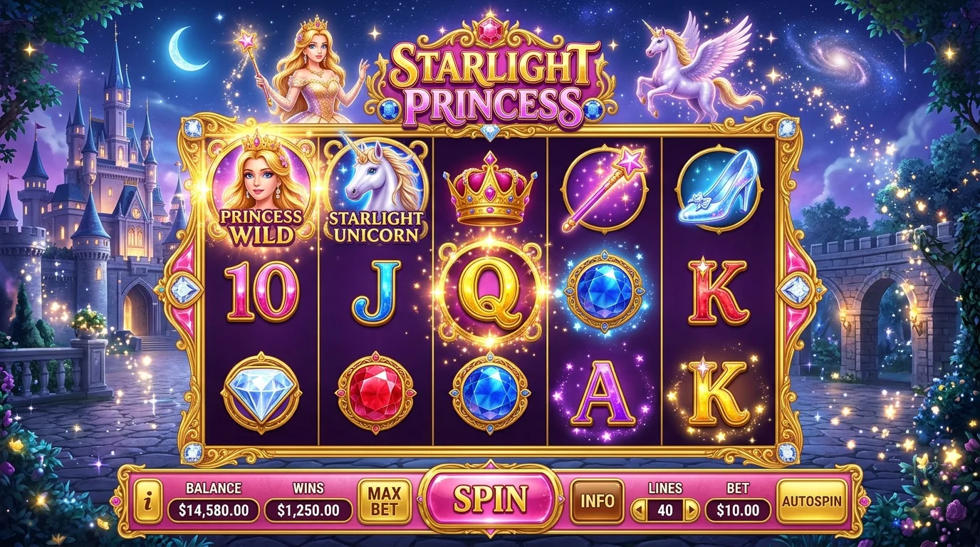 Game slot bertema putri bintang dengan permata berkilauan