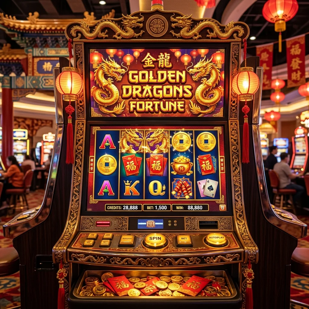 Slot bertema naga emas Asia dengan koin keberuntungan di jhon77