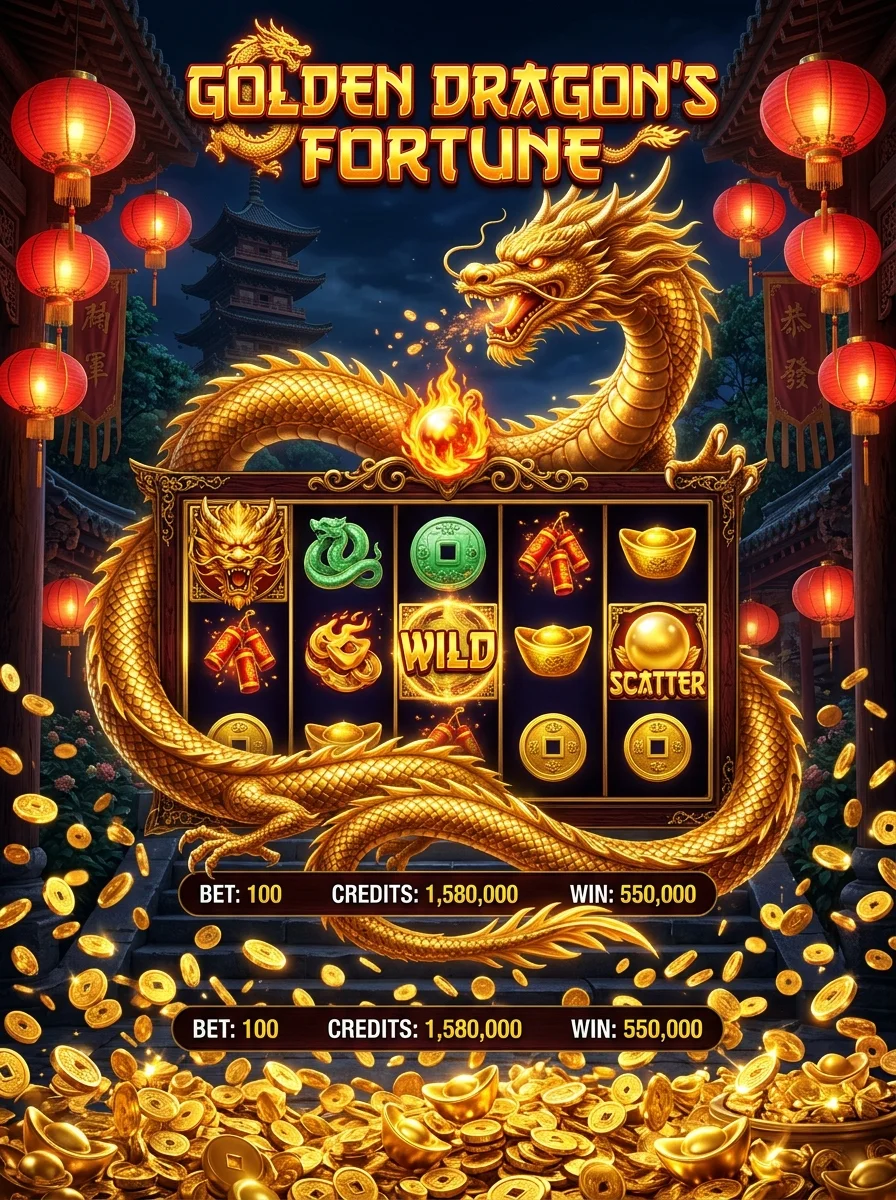 Slot Naga Emas - permainan slot bertema naga dengan lentera merah