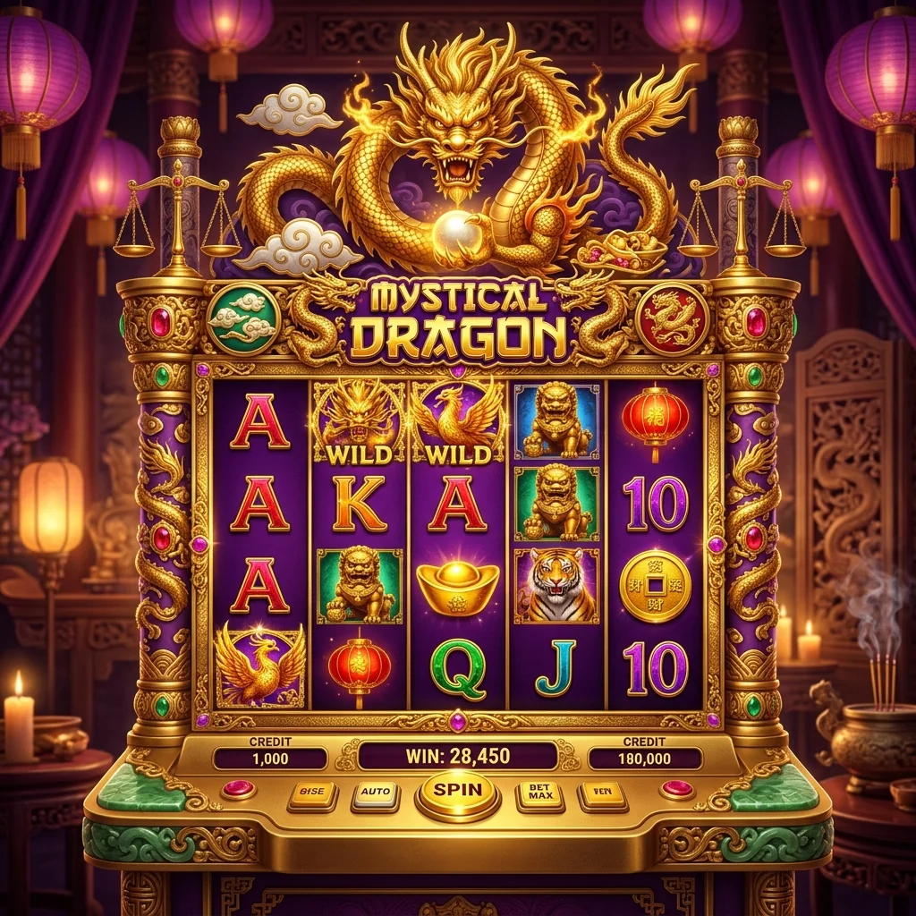 Permainan slot Dragon Hatch dengan tema naga mistis emas